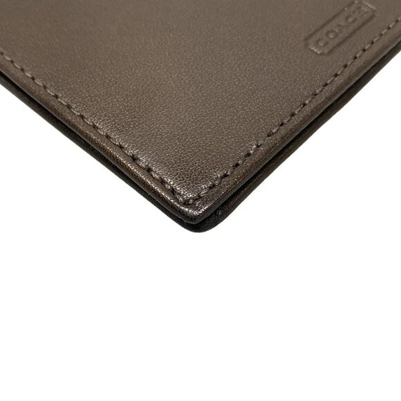 Auth COACH - Dark Brown Leather Card Case - Picture 6 of 9